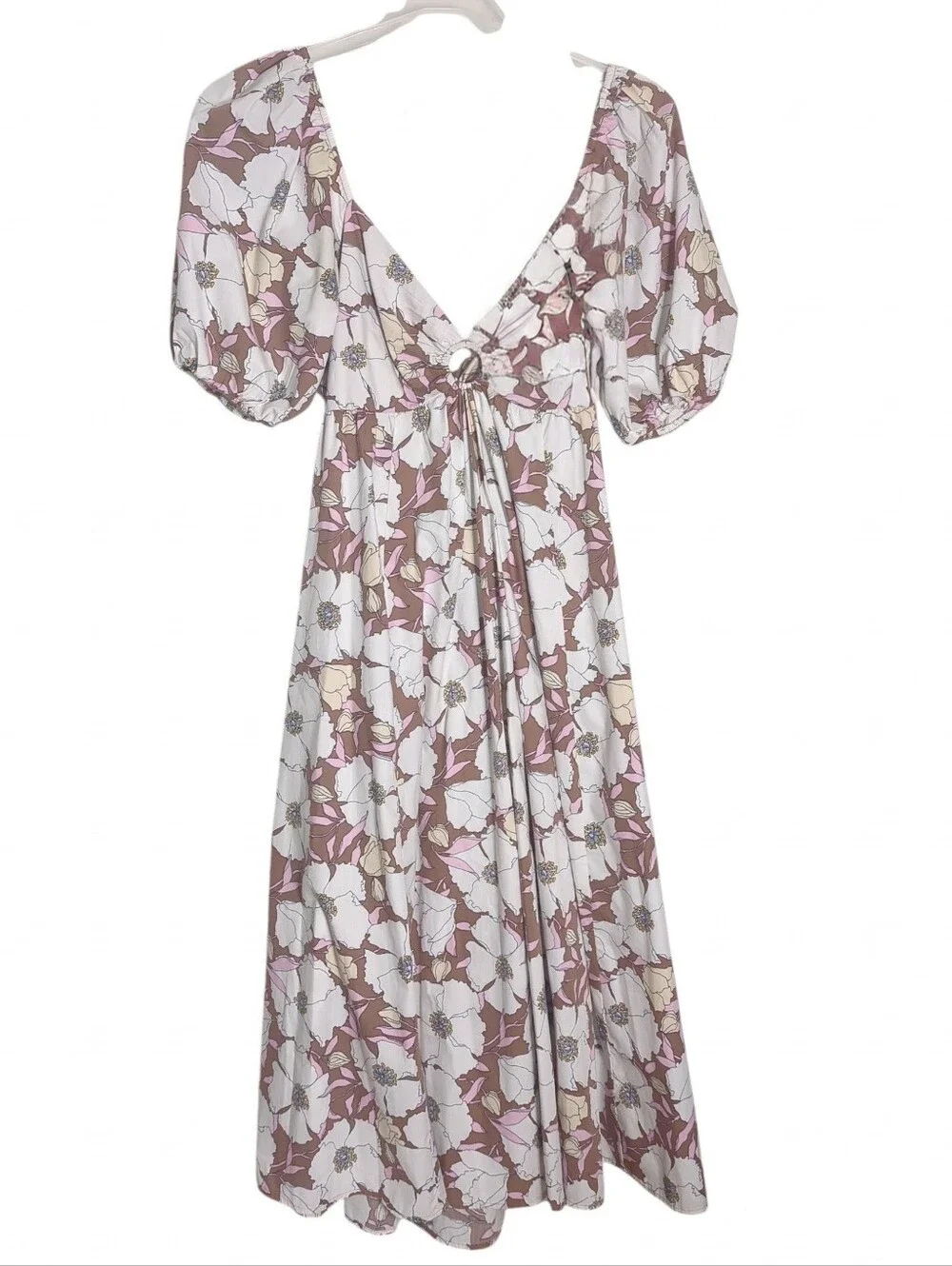 Abercrombie & Fitch Womens O Ring Dress Floral Puffed Sleeve Cottagecore Medium